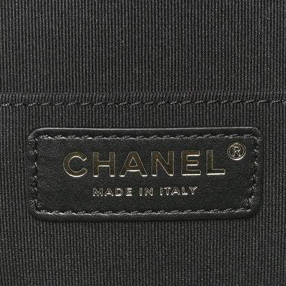 Chanel Lambskin Quilted Chain Logo Top Handle Small Round Black 6 of 11