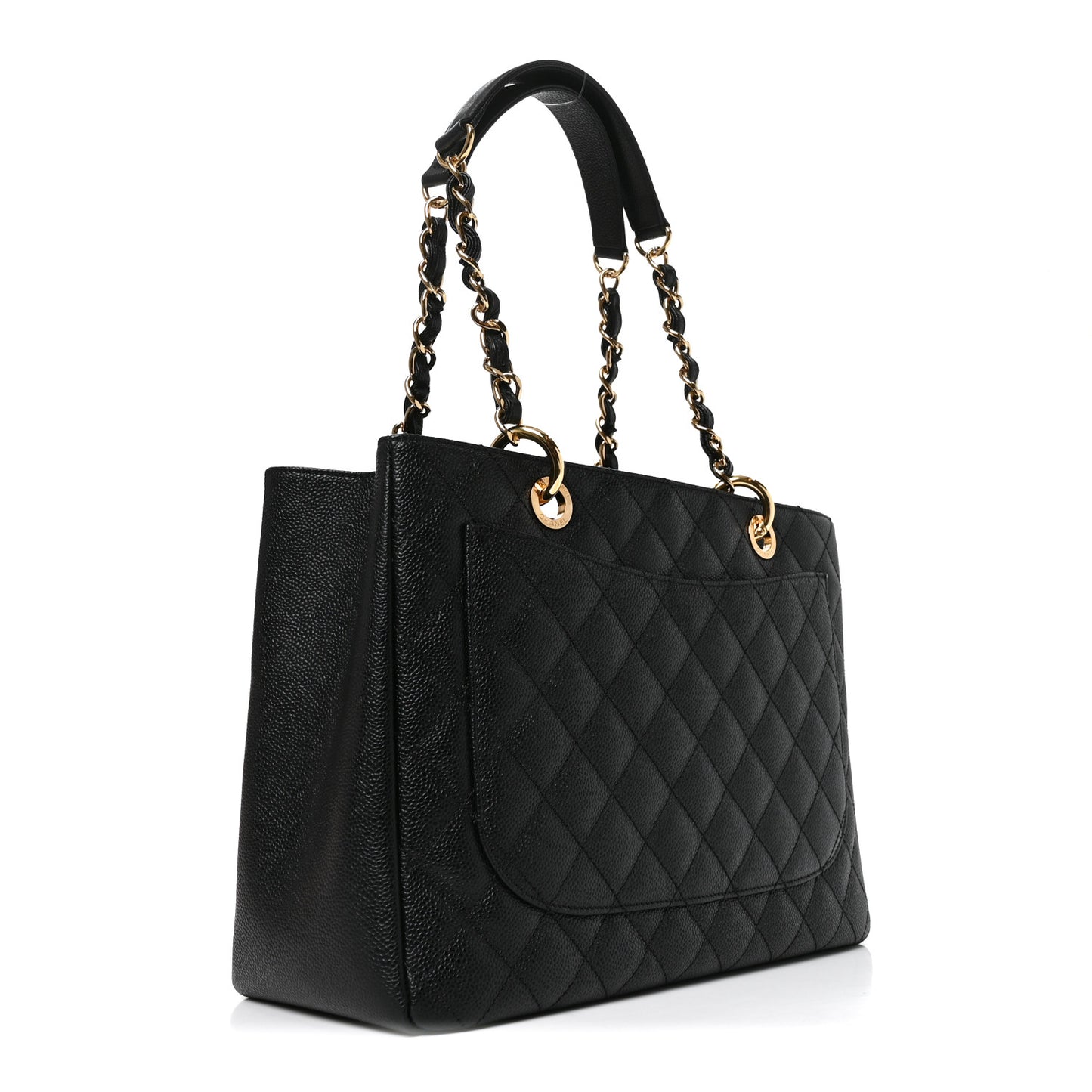 Caviar Quilted Grand Shopping Tote GST Black