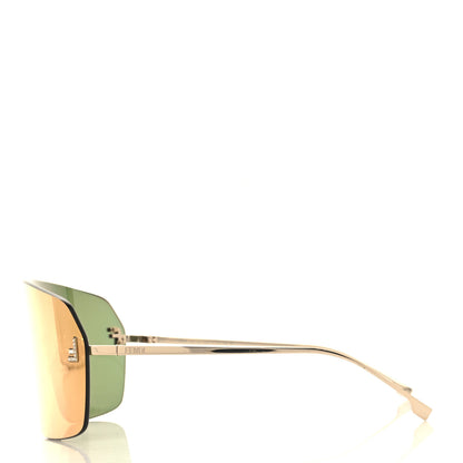 Fendi Metal Crystal Fendi First Shield Sunglasses FE4121US Gold 3 of 6