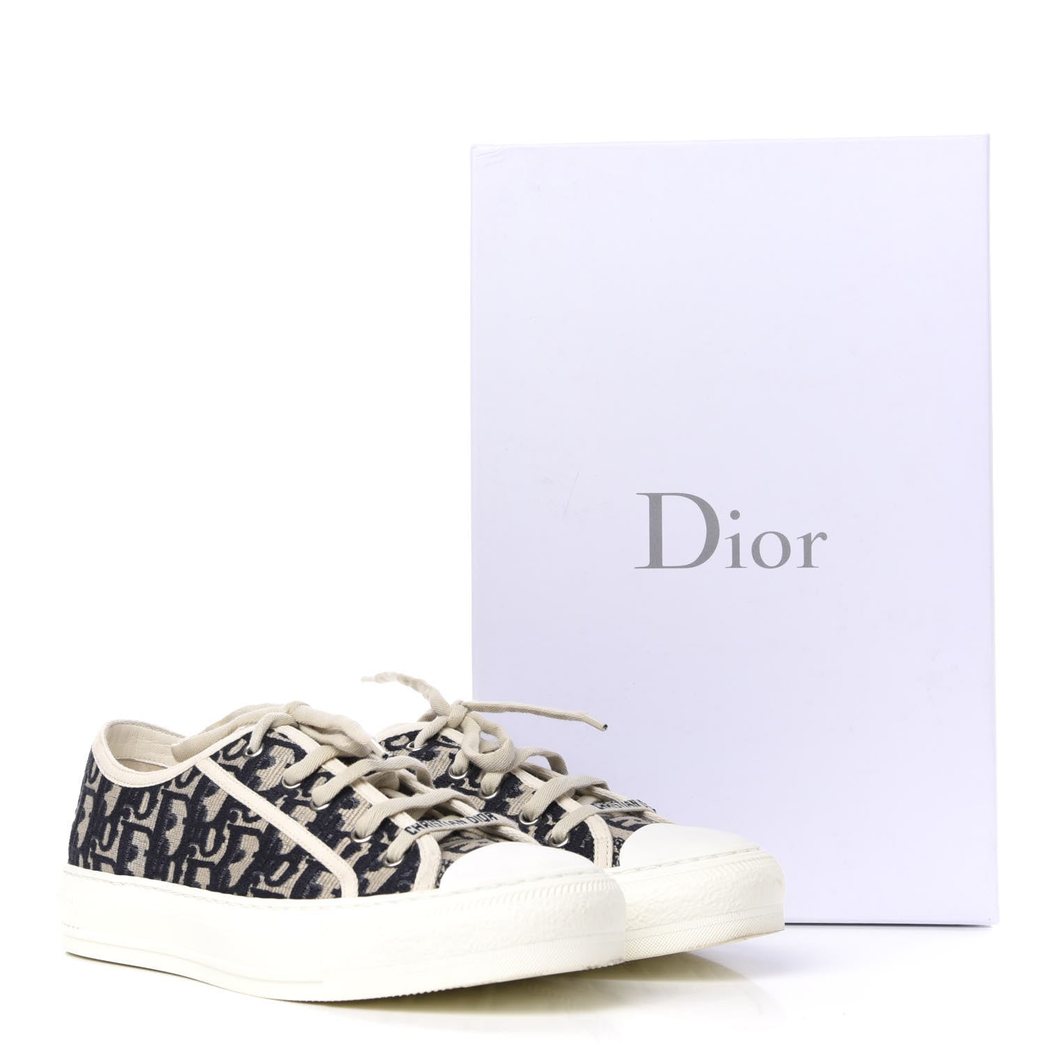 Christian Dior Canvas Oblique Walk'N'Dior Low Top Sneakers 40.5 Deep Blue 11 of 11