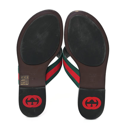 Gucci Canvas Web Womens Kika Thong Sandals 38.5 5 of 10