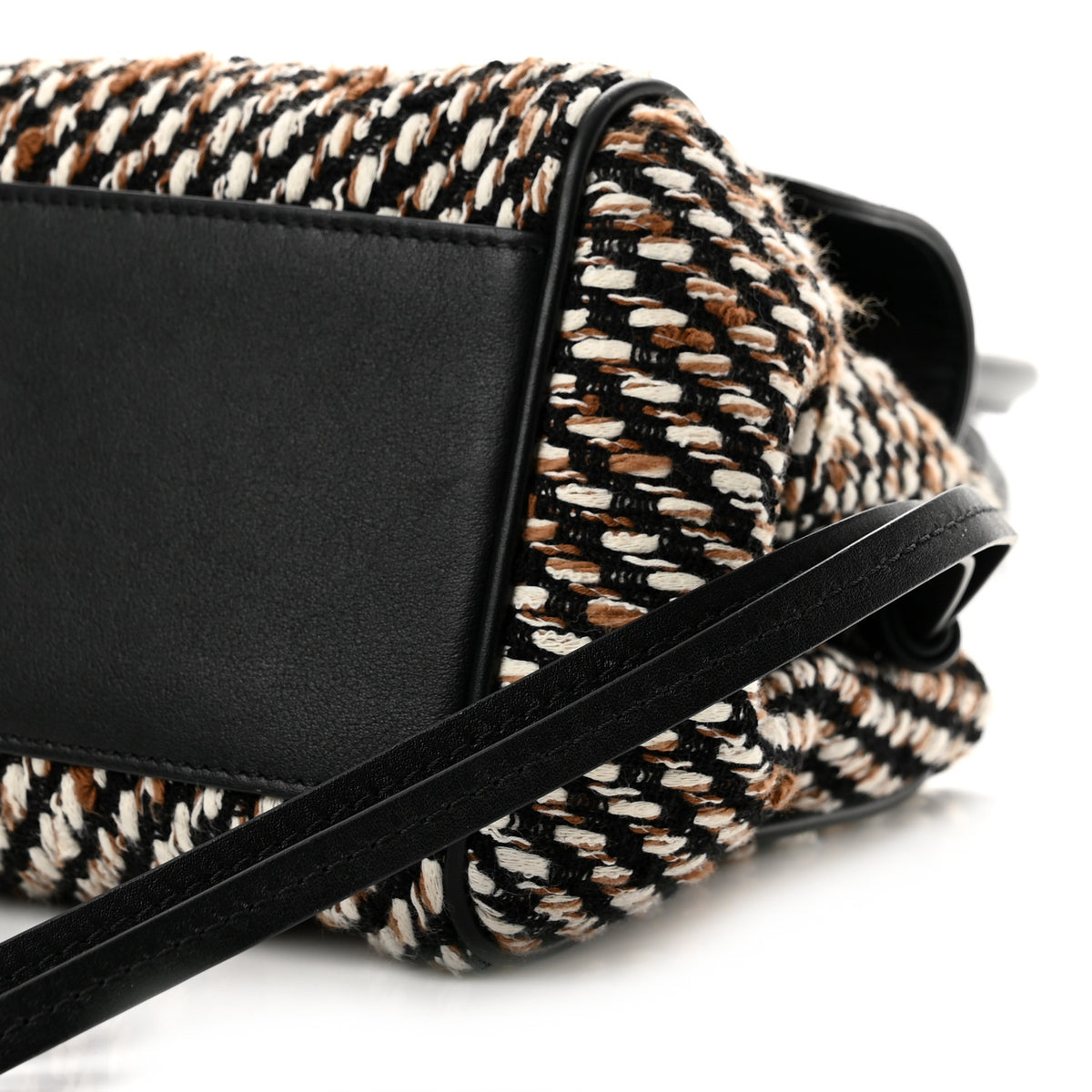 Tweed Calfskin Urban Essentials Small Shopping Bag Black Multicolor