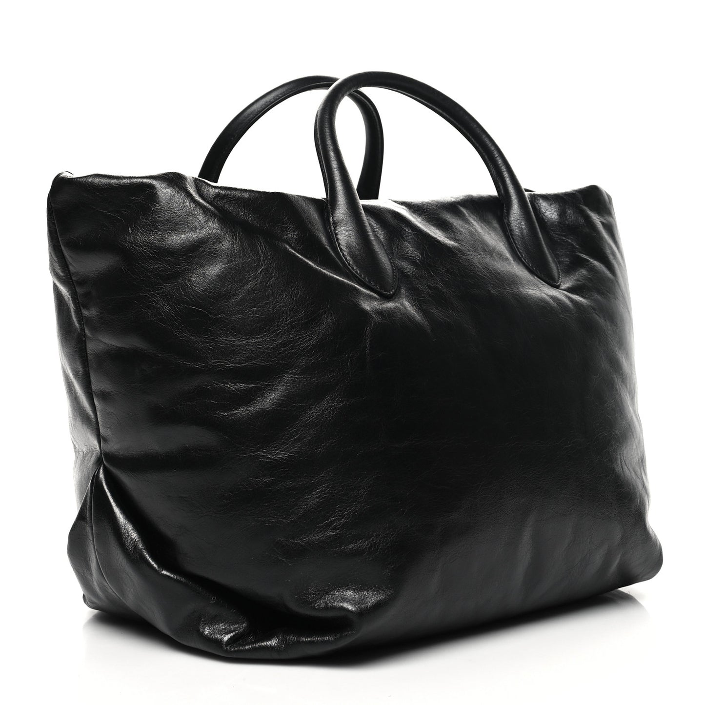 Calfskin Puffy Medium Amelia Tote Black