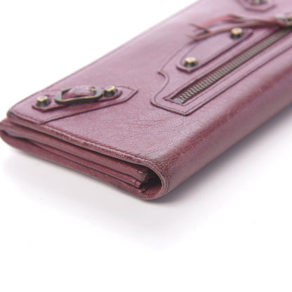 Balenciaga Agneau Classic Hardware Money Wallet Cassis 10 of 12
