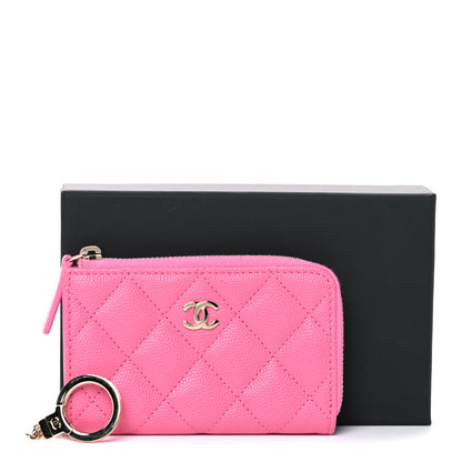Chanel Caviar Quilted Key Holder Case Pink 12 of 12