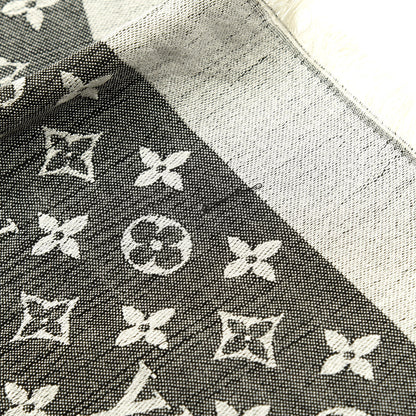 Louis Vuitton Silk Wool Monogram Denim Shawl Black 4 of 6