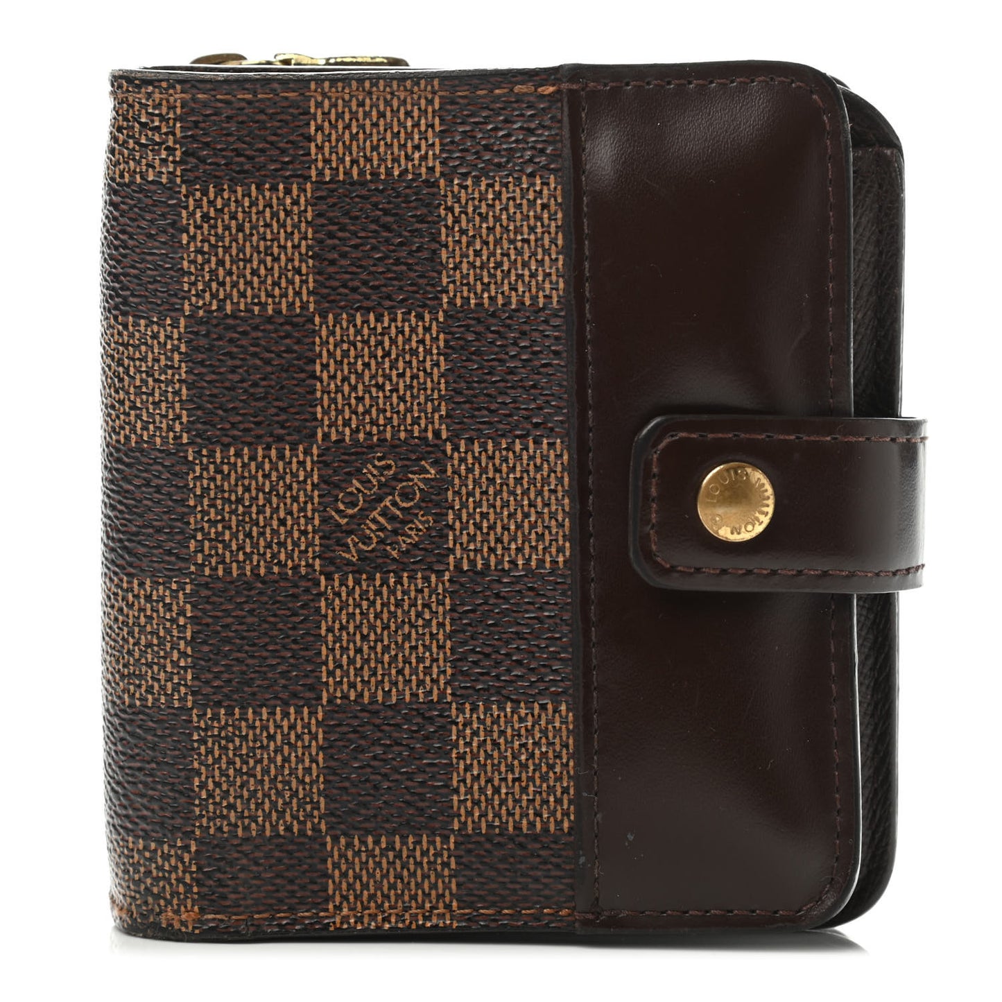 Damier Ebene Zippe Zipped Compact Wallet