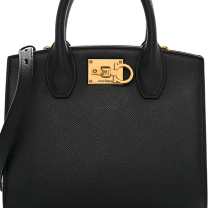 Salvatore Ferragamo Calfskin Small The Studio Box Bag Black 7 of 10