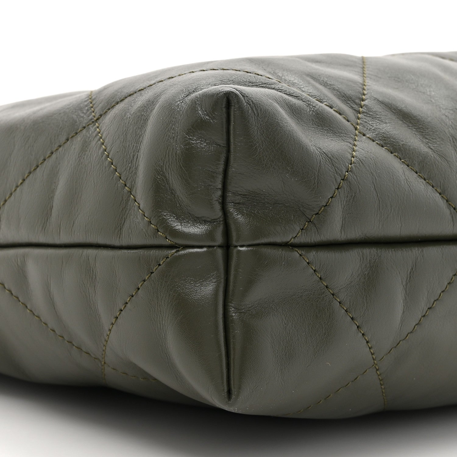 Chanel Shiny Calfskin Quilted Small Chanel 22 Khaki 12 of 13
