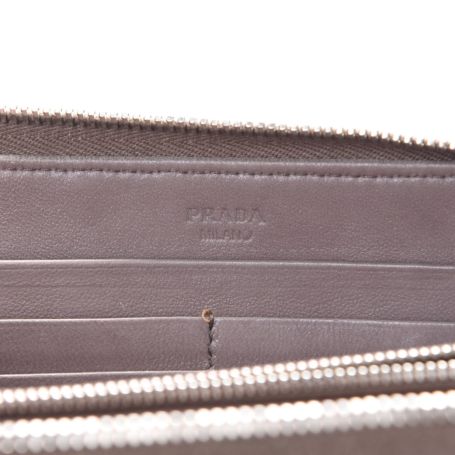 Prada Nappa Gaufre Zip Around Wallet Bambu 5 of 18