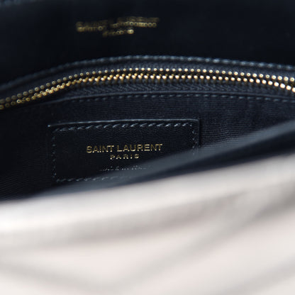 Saint Laurent Metallic Calfskin Y Quilted Monogram Toy Loulou Crossbody Bag Piombo 9 of 13