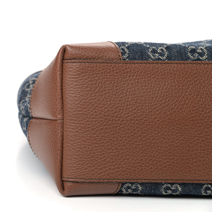 Gucci New Denim GG Monogram Medium Ophidia Shopping Tote Blue Tea Cuir 5 of 8
