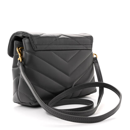 Saint Laurent Calfskin Y Quilted Monogram Toy Loulou Crossbody Bag Storm 3 of 13