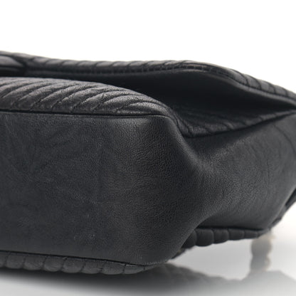 Chanel Wrinkled Lambskin Chevron Quilted Medium Surpique Flap Black 10 of 12
