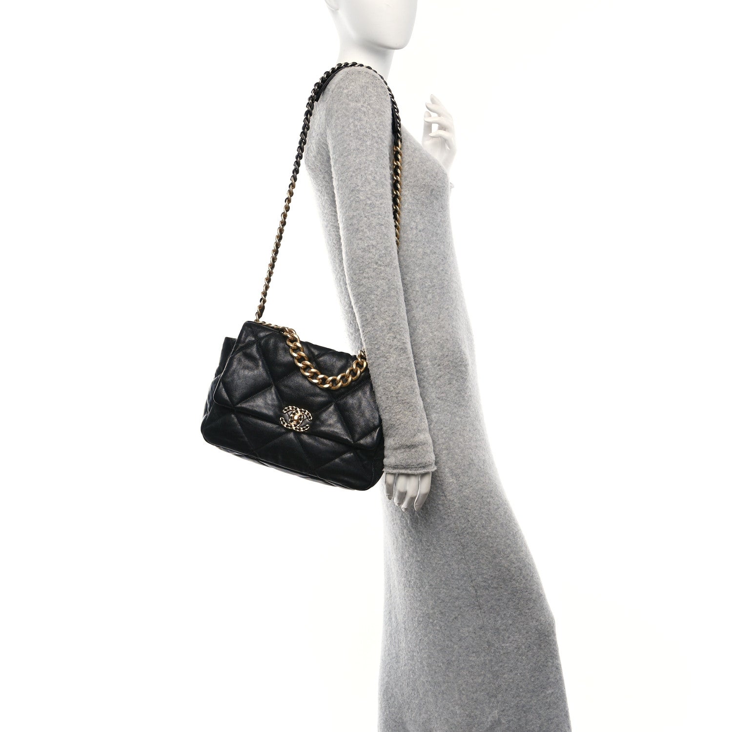 Chanel Lambskin Quilted Large Chanel 19 Flap Black 2 of 11