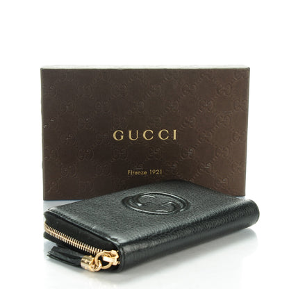 Gucci Pebbled Calfskin Medium Soho Zip Around Wallet Black 4 of 7