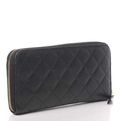 Chanel Caviar Quilted Large Gusset Zip Around Wallet Black 3 of 9