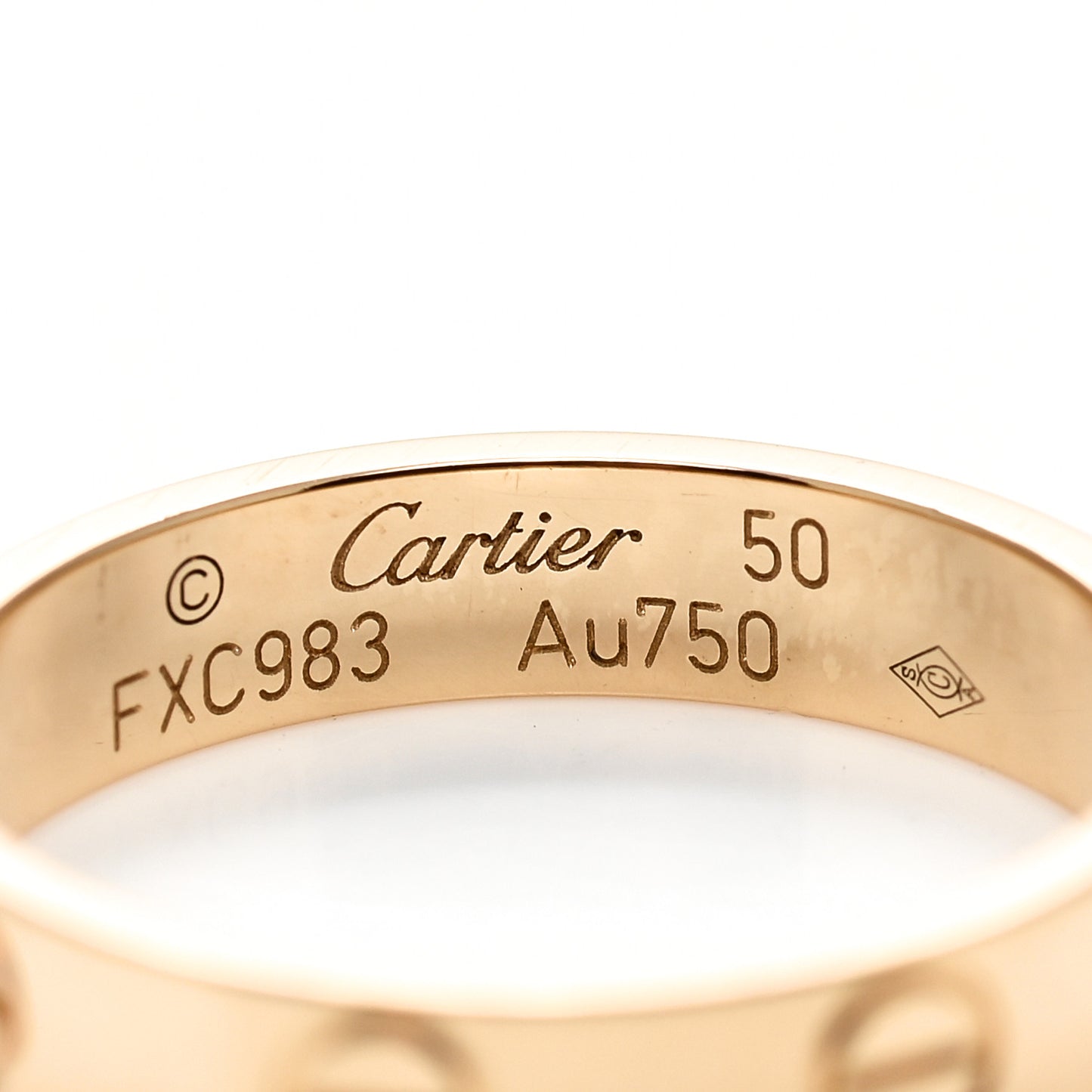 18K Yellow Gold 3.5mm LOVE Wedding Band Ring 50 5.25