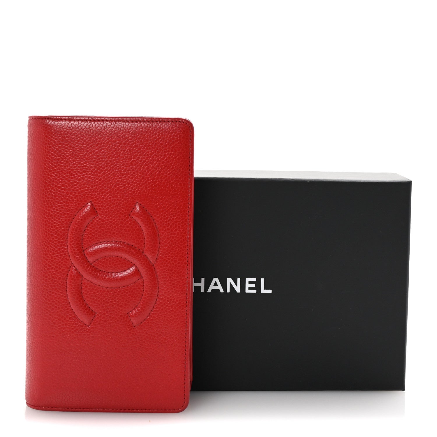Chanel Caviar Timeless CC Yen Wallet Red 9 of 9