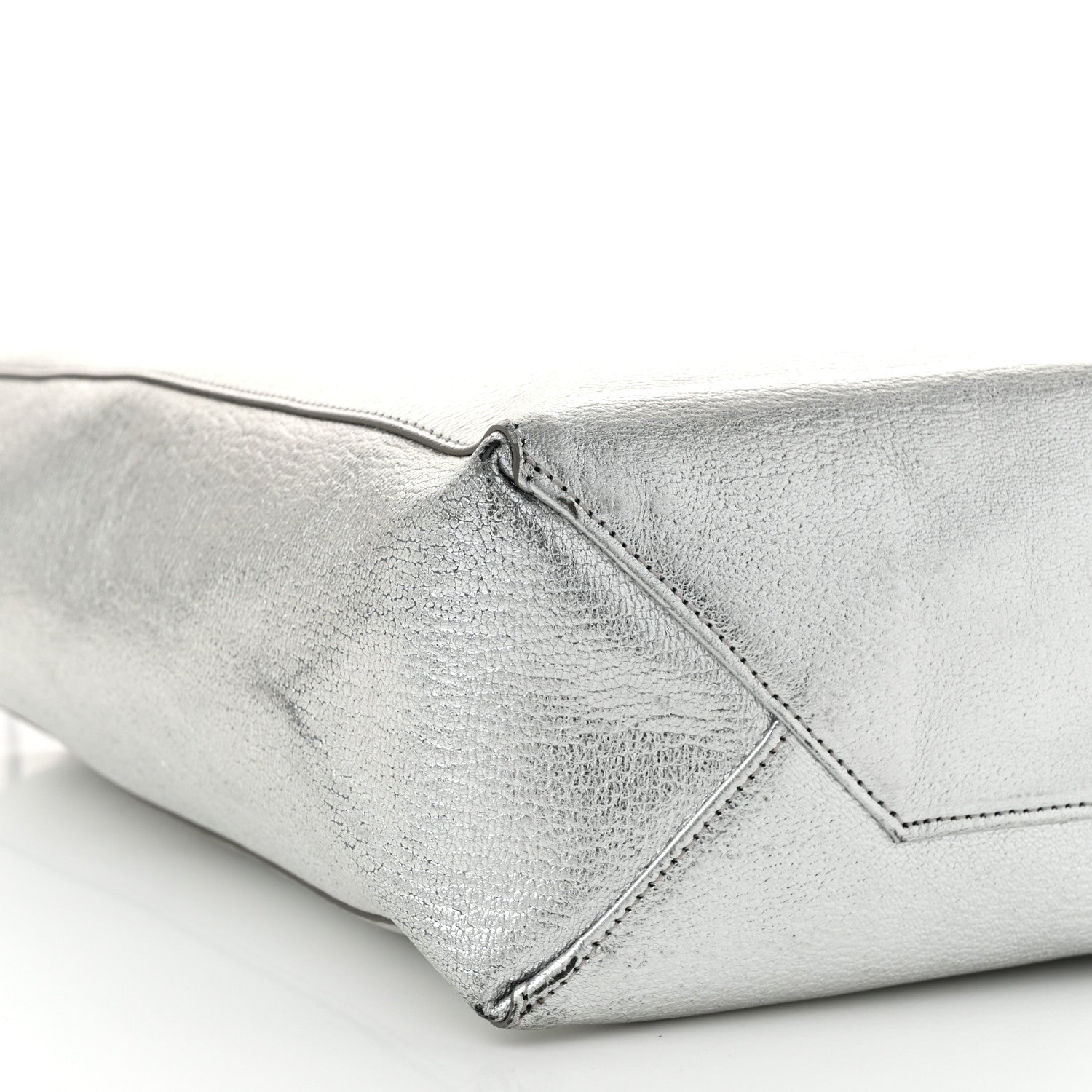 Celine Metallic Grained Calfskin Small Vertical Cabas Silver 9 of 11