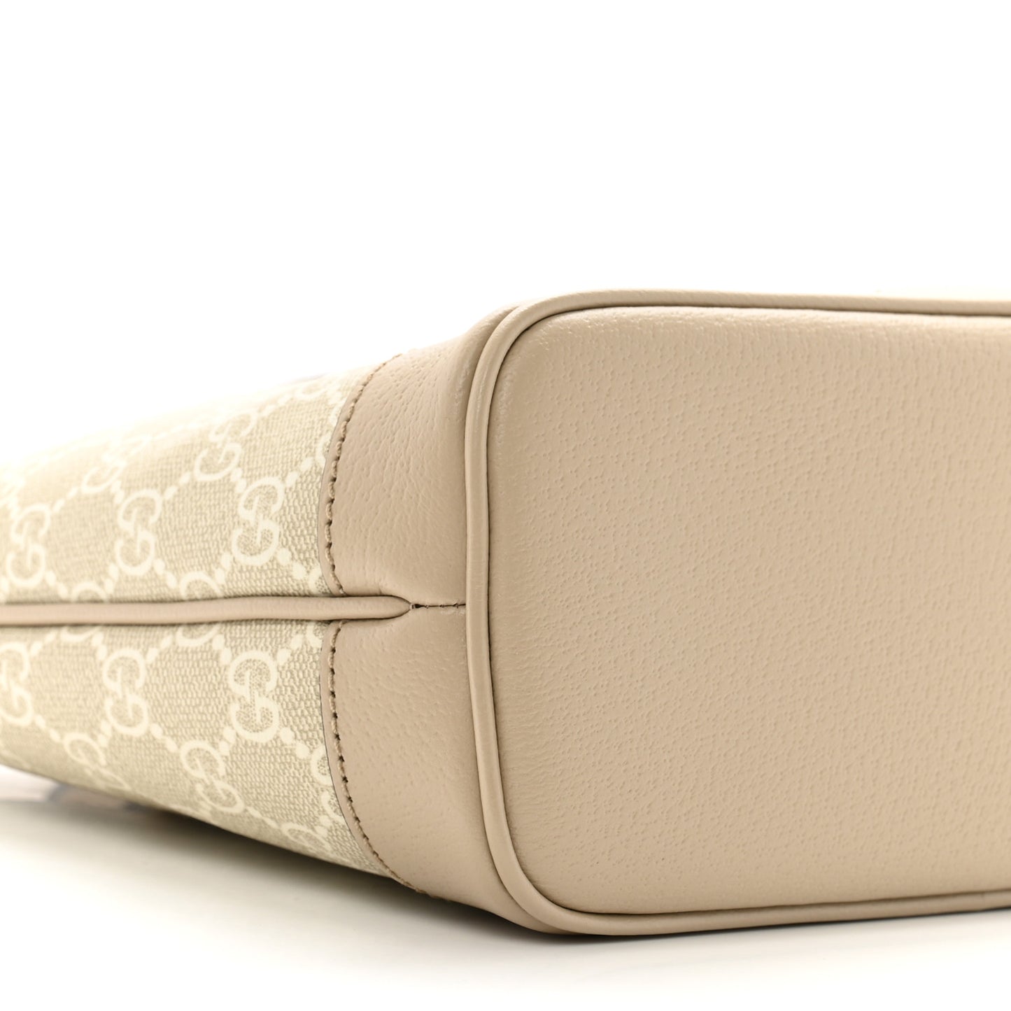 GG Supreme Monogram Textured Dollar Calfskin Mini Ophidia Shoulder Tote Bag Bag Beige Mystic White Oatmeal