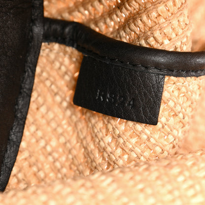 Khaite Raffia Calfskin Medium Lotus Tote Neutral Black 7 of 10