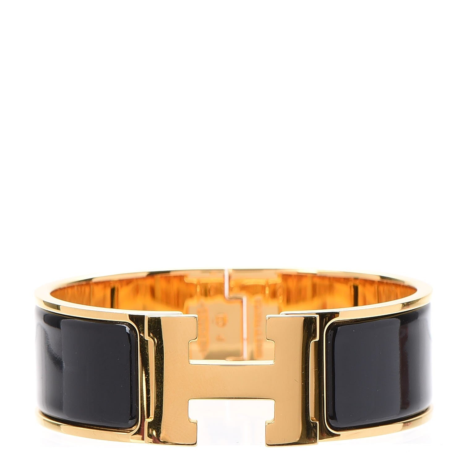 Hermes Enamel Wide Clic Clac H Bracelet PM Black 1 of 5