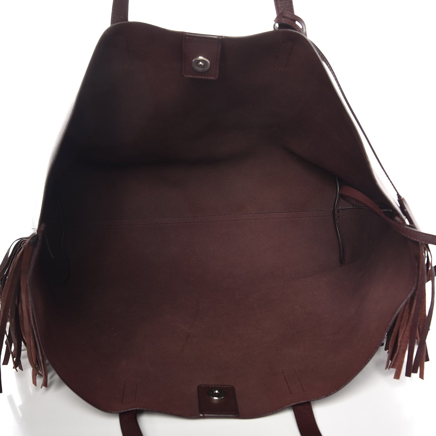Calfskin Large Fringe Shopping Tote Amaranto
