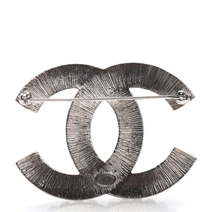 Chanel Baguette Crystal CC Brooch Silver 3 of 4
