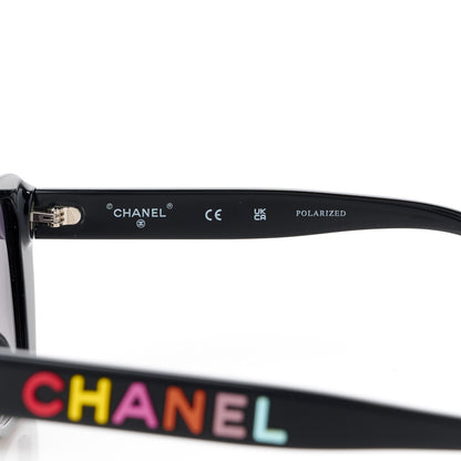 Chanel Acetate Polarized Butterfly Sunglasses 71548A Black 6 of 8