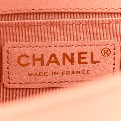Chanel Calfskin Chevron Quilted Small Boy Flap Light Orange 6 of 12
