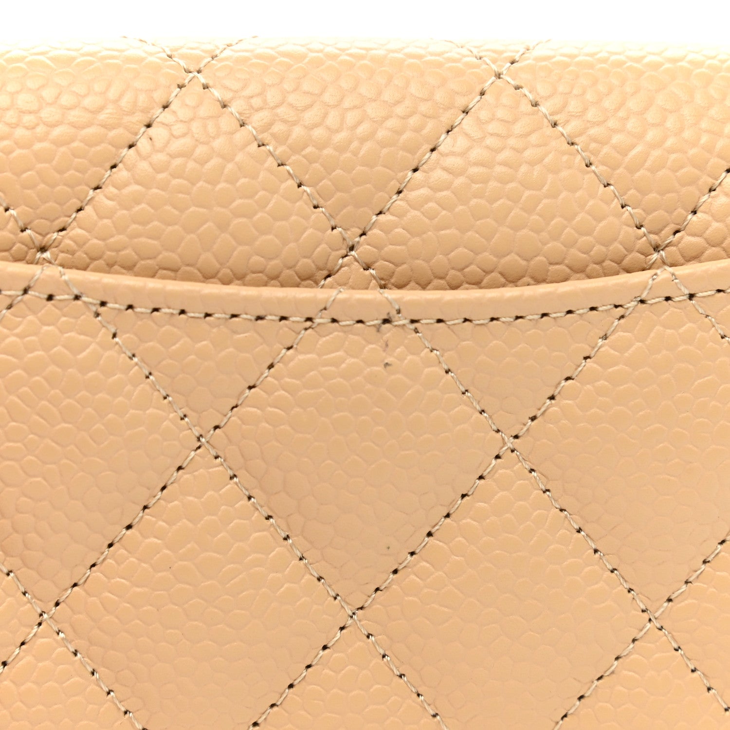 Chanel Caviar Quilted Flap Card Holder Wallet Light Beige 9 of 10