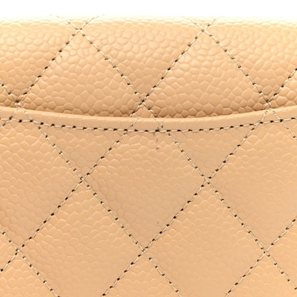 Chanel Caviar Quilted Flap Card Holder Wallet Light Beige 9 of 10