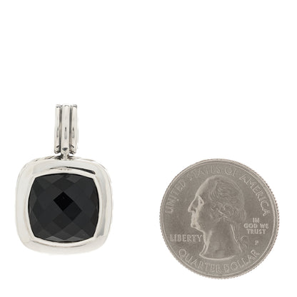 David Yurman Sterling Silver Black Onyx 14mm Albion Enhancer Pendant 2 of 4