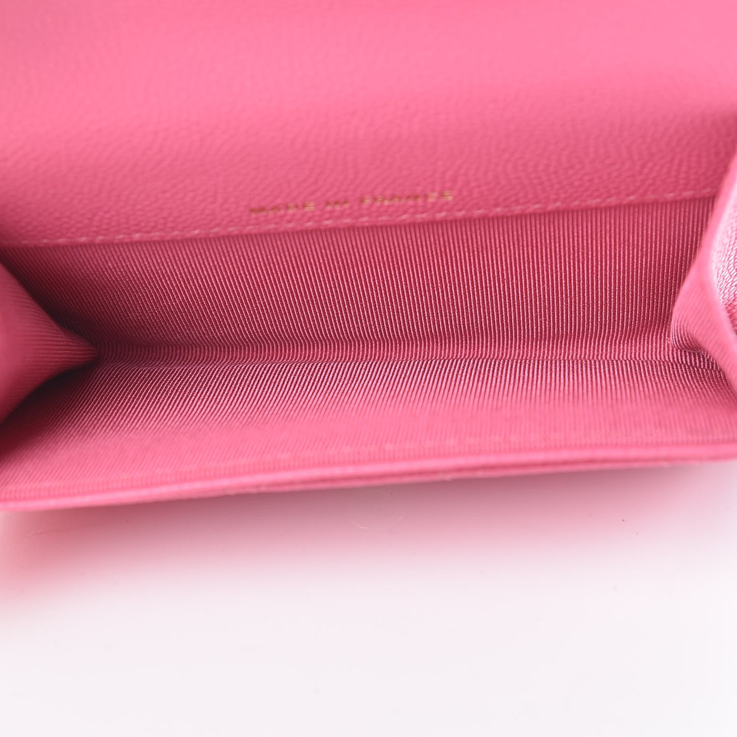 Caviar Quilted Flap Card Holder Pink