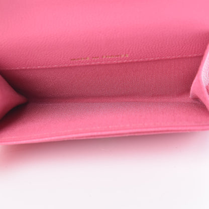 Chanel Caviar Quilted Flap Card Holder Pink 5 of 9