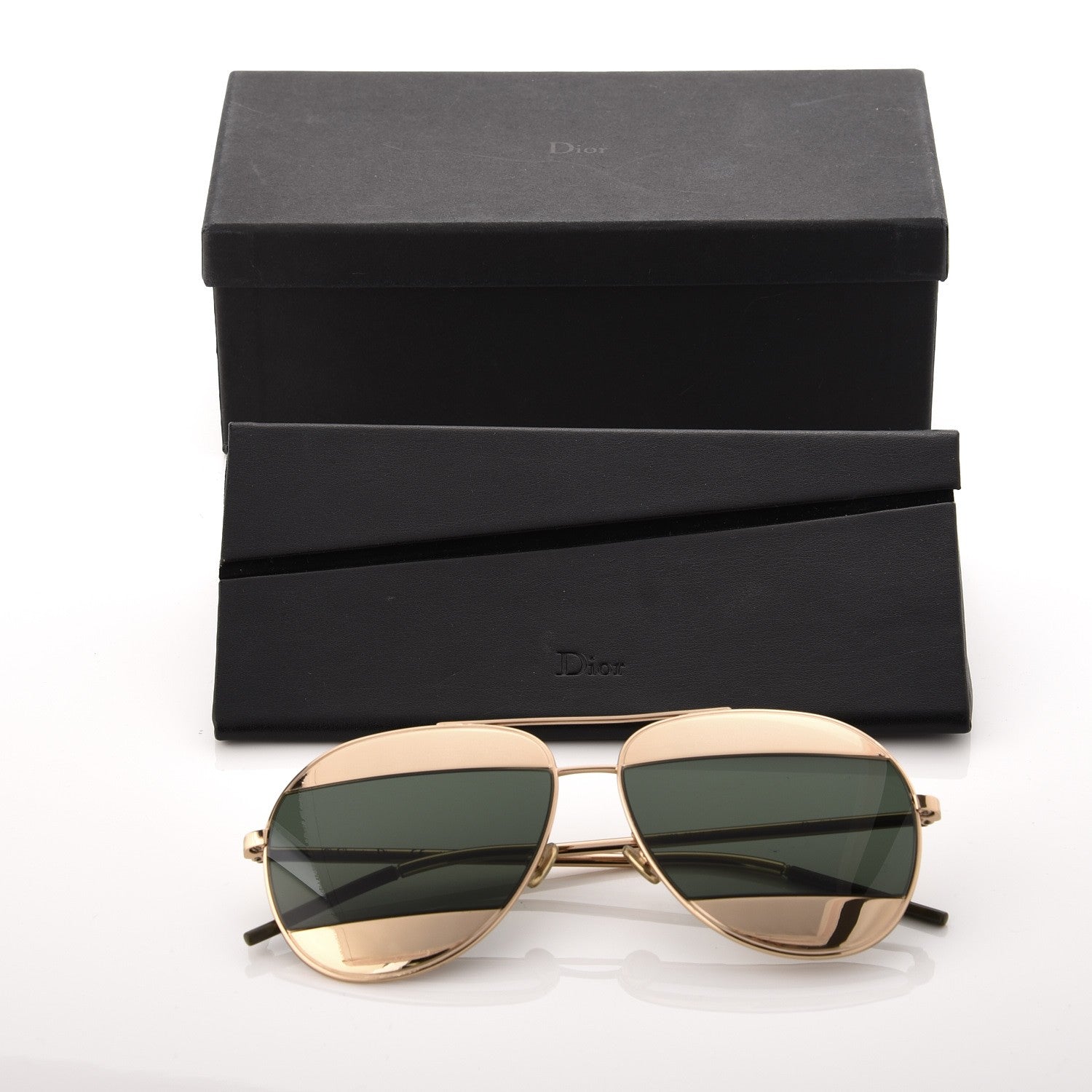Christian Dior Split 1 Aviator Sunglasses Gold Silver 7 of 7