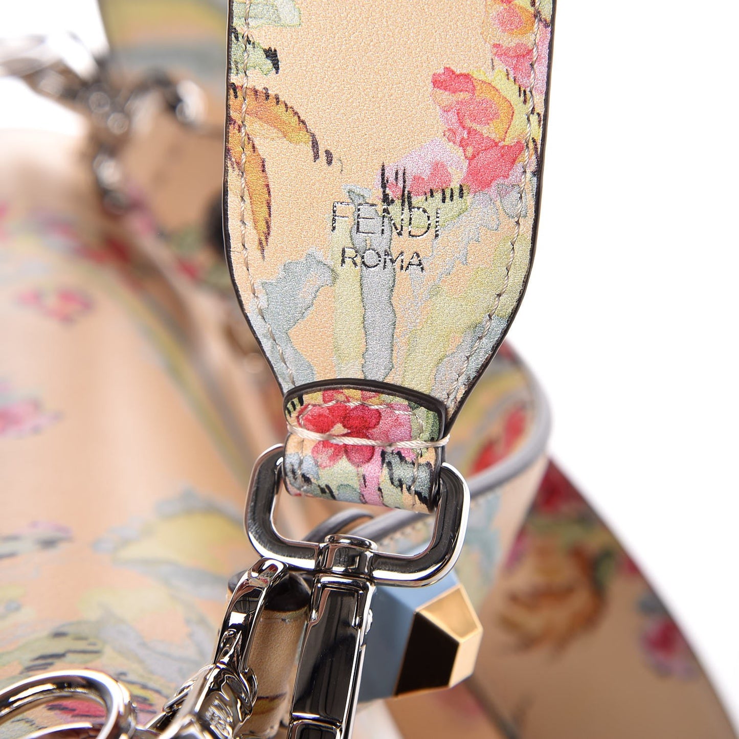 Vitello Marie Antoinette Print Rosebud Kan I Shoulder Bag Panna Multicolor