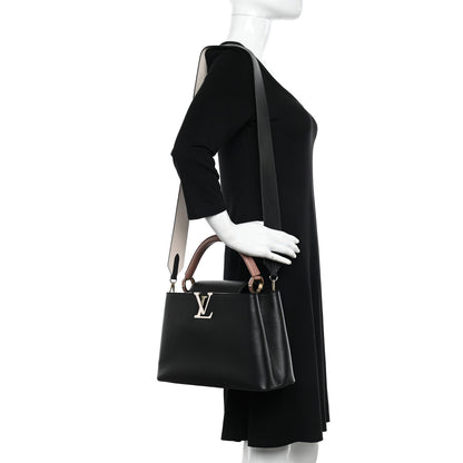 Louis Vuitton Taurillon Capucines PM Black Cream Pink 2 of 11