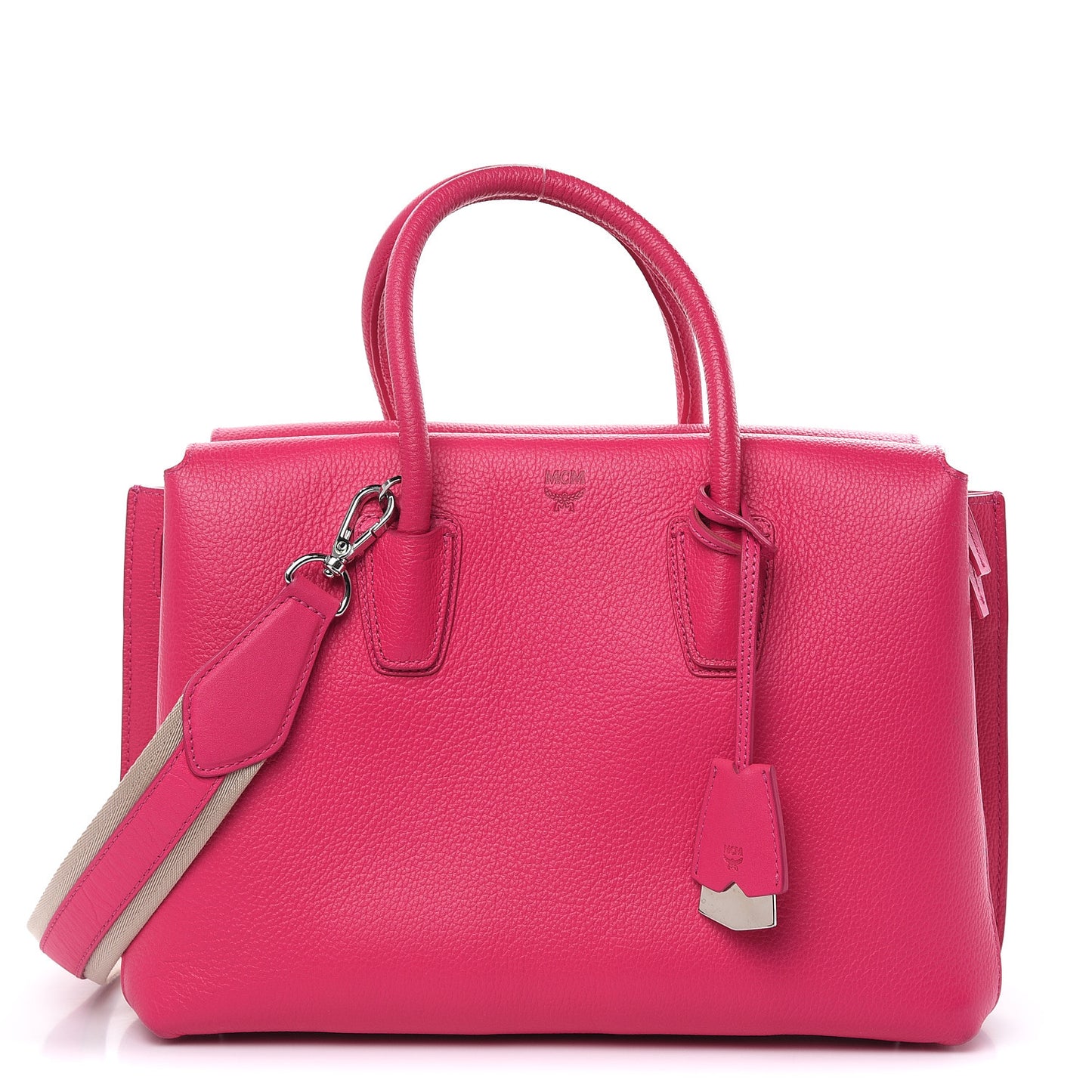 Grained Calfskin Medium Milla Tote Beetroot Pink