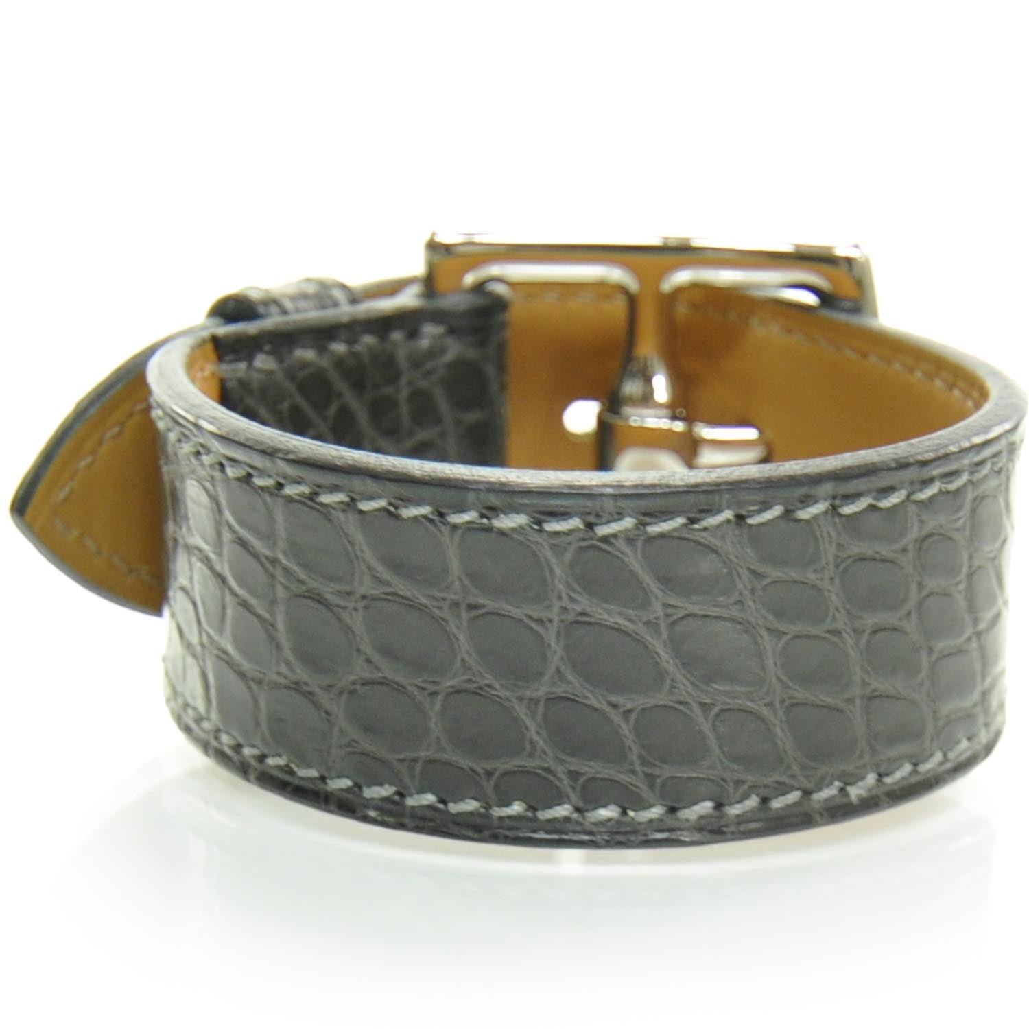 Hermes Crocodile Etriviere 2 Bracelet Gris Elephant 2 of 7