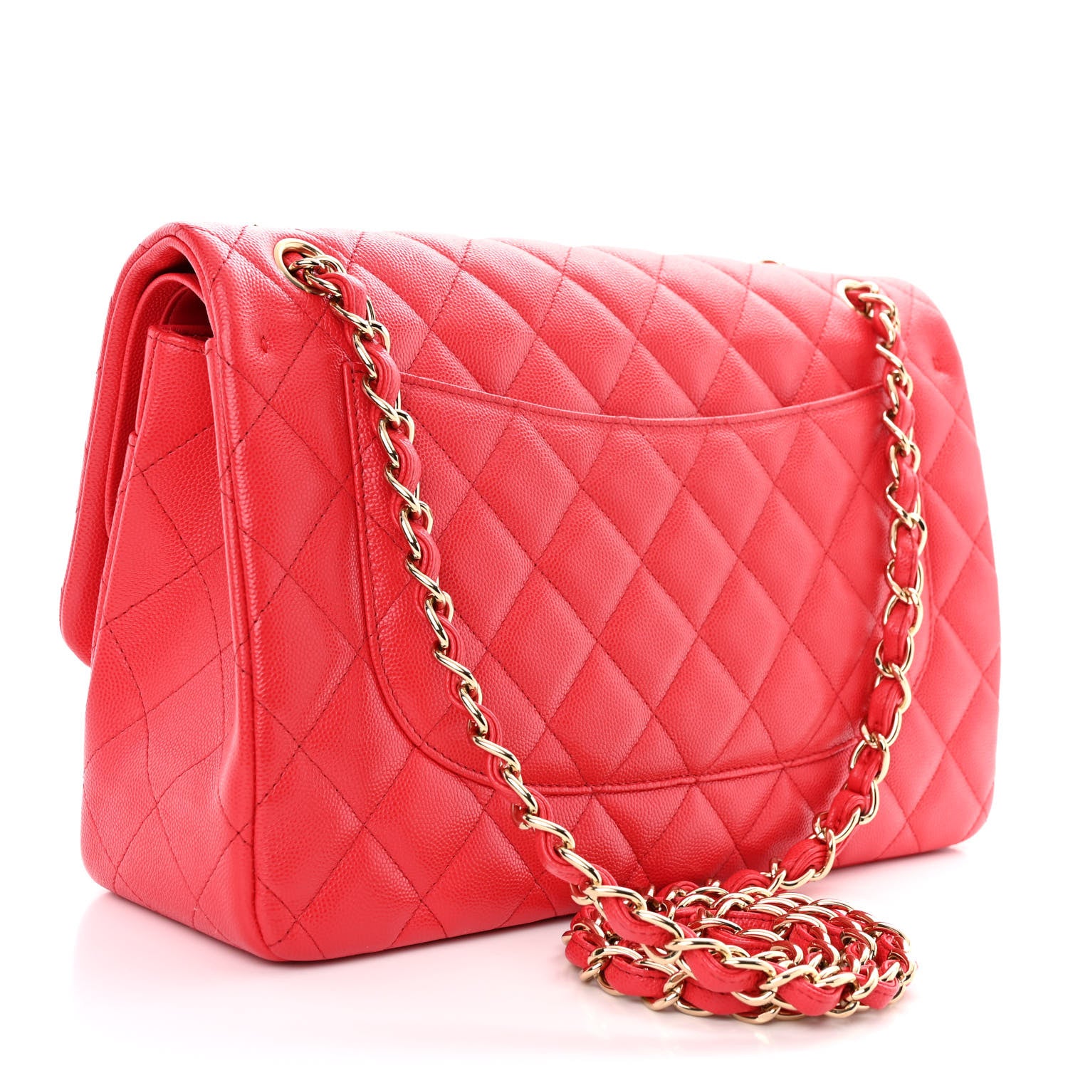 Chanel Caviar Quilted Jumbo Double Flap Red 3 of 10