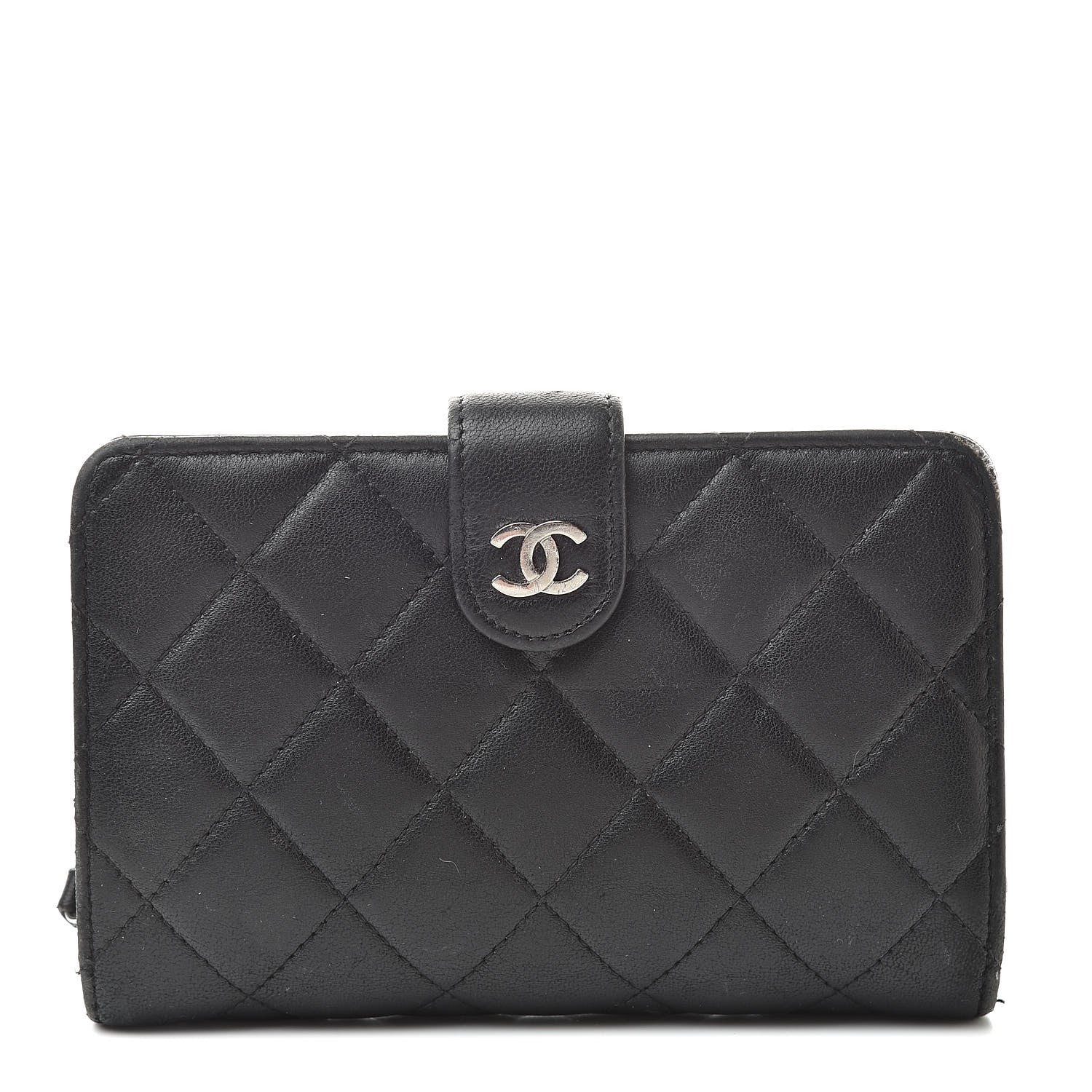 Chanel Lambskin Quilted Zipped Pocket Wallet Black 1 of 19