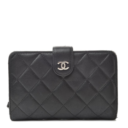 Chanel Lambskin Quilted Zipped Pocket Wallet Black 1 of 19