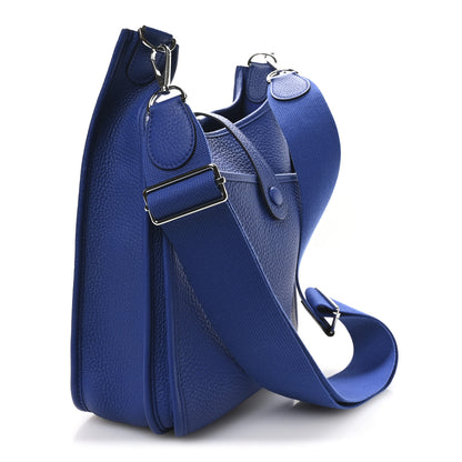 Hermes Taurillon Clemence Evelyne III PM Bleu Royal 3 of 11