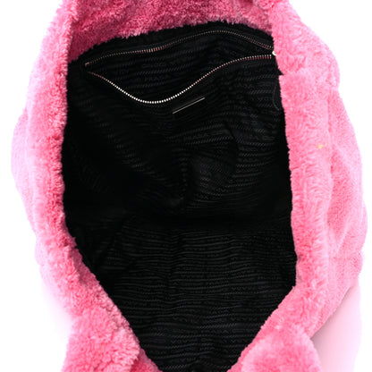 Prada Terry Cloth Tote Bag Petalo Black 5 of 8