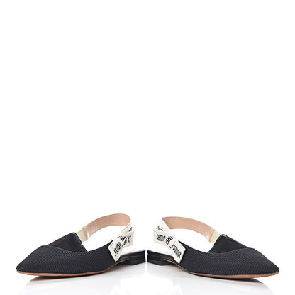 Christian Dior Technical Canvas Ribbon J'Adior Slingback Ballet Flats 35 Black 6 of 15