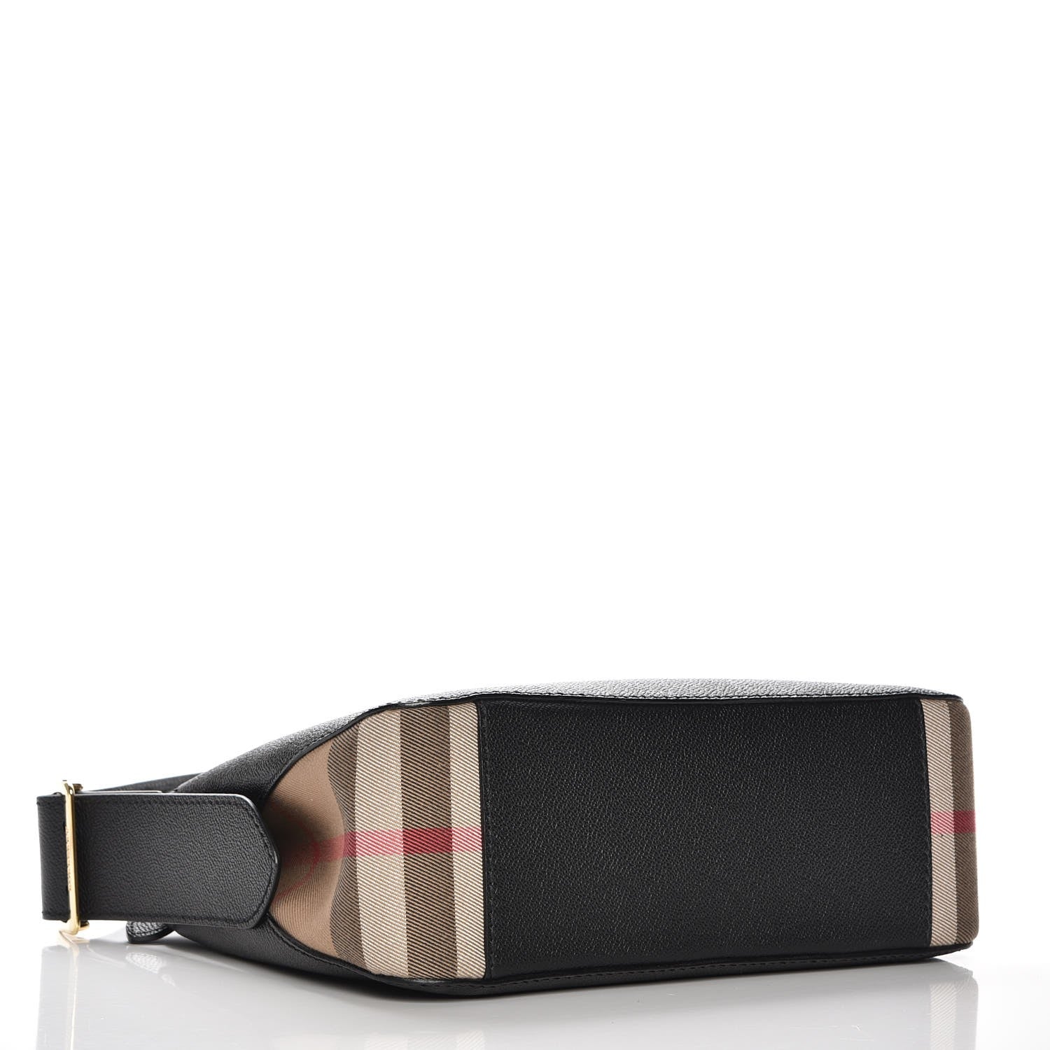 Burberry Soft Grain Calfskin House Check Small Helmsley Crossbody Black 4 of 7