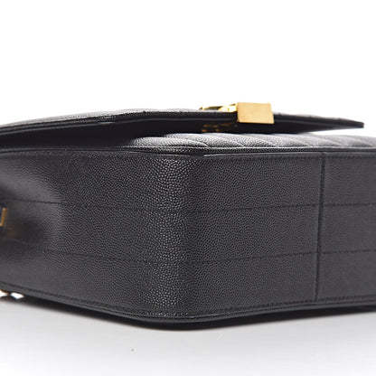 Saint Laurent Grain De Poudre Matelasse Monogram Medium Vicky Chain Bag Black 8 of 10