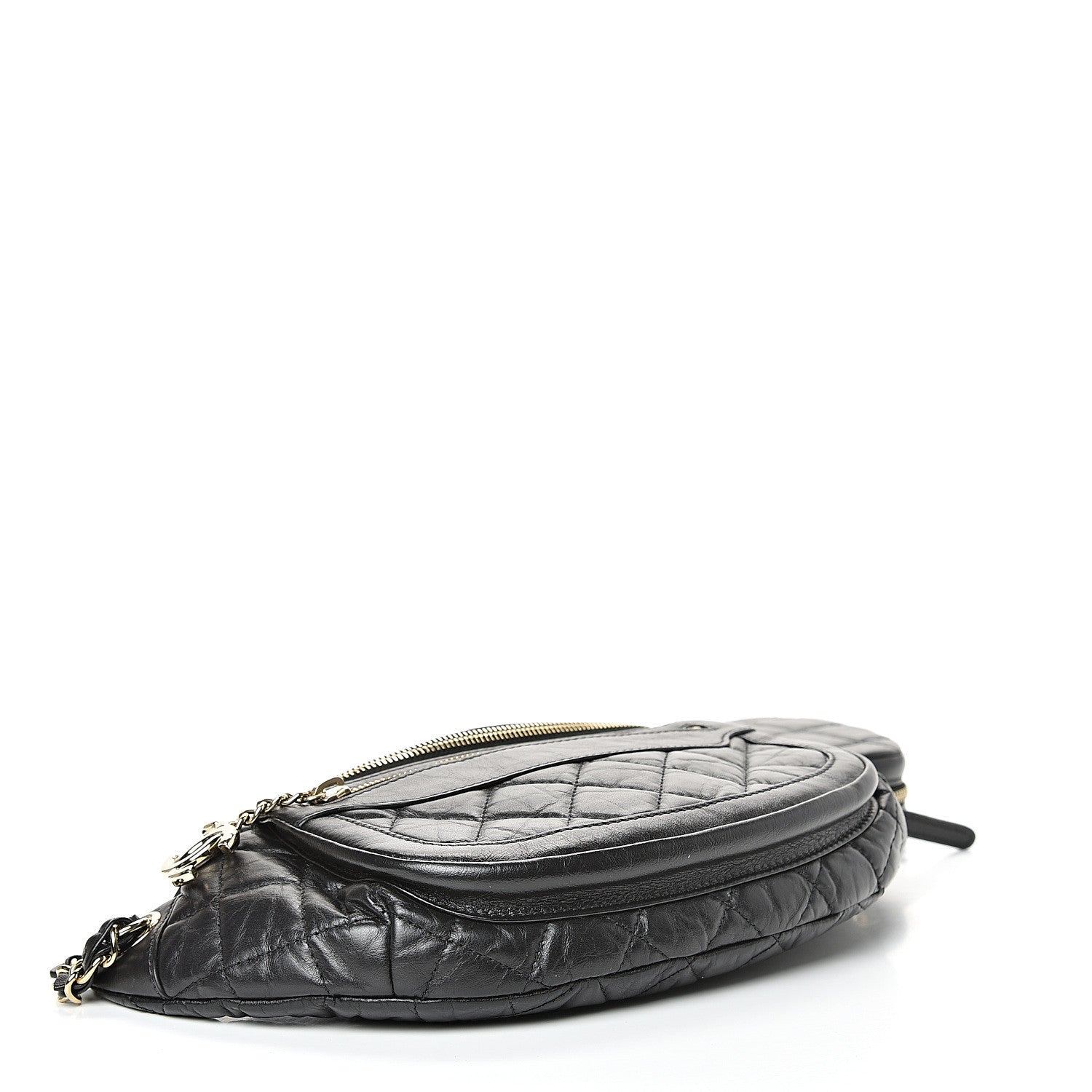 Chanel Aged Calfskin Quilted Waist Bag With Coin Purse Black 3 of 9